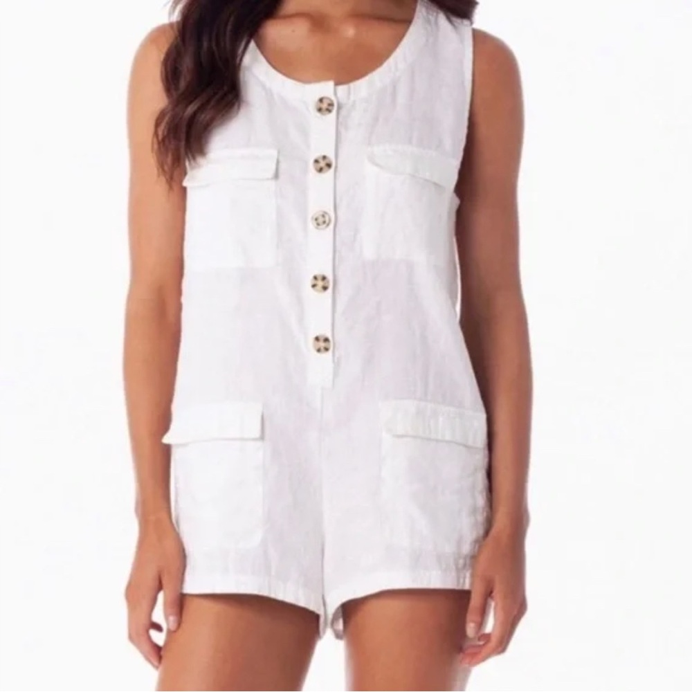 White Linen Romper